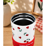 LSB Red Cherry Hearts, Good Time Series, Stainless Steel Tumbler and Water Bottle for Kids & Adults, 710ml