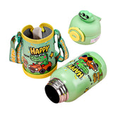 LSB, Crocodile 3d Face Lid with Matching Cover Stainless Steel Water Bottle for Kids,550 ml