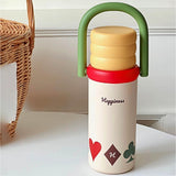 LSB, Cream 3Stripes Lid Series, Stainless Steel Kids Water Bottle , 500ml
