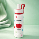 LSB, Cream red Apple design Jumbo Straw Series Stainless Steel Water Bottle fot kids, Teens and Adults,700 ml