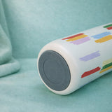 LSB, Cream Purple Brush stroke Jumbo Straw Series Stainless Steel Water Bottle fot kids, Teens and Adults,700 ml