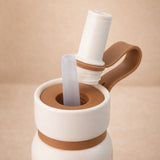 LSB, Cream Brown cake design Jumbo Straw Series Stainless Steel Water Bottle fot kids, Teens and Adults,700 ml