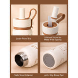 LSB, Cream Brown cake design Jumbo Straw Series Stainless Steel Water Bottle fot kids, Teens and Adults,700 ml