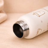 LSB, Cream Brown cake design Jumbo Straw Series Stainless Steel Water Bottle fot kids, Teens and Adults,700 ml