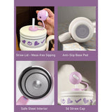 LSB, Cream Pastel XOXO series, Stainless Steel Tumbler and Water Bottle for Kids & Adults, 540ml