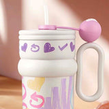 LSB, Cream Pastel XOXO series, Stainless Steel Tumbler and Water Bottle for Kids & Adults, 540ml