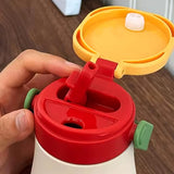 LSB, Cream & Red pattern Moo series insulated thermos Bottle with detachable filter for Kids and Adults, 600ml