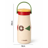 LSB, Cream & Red pattern Moo series insulated thermos Bottle with detachable filter for Kids and Adults, 600ml