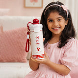 LSB Cute Rabbit, Red ball Lid Series, Stainless Steel Tumbler and Water Bottle for Kids & Adults, 650ml