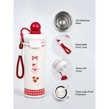 LSB Cute Rabbit, Red ball Lid Series, Stainless Steel Tumbler and Water Bottle for Kids & Adults, 650ml