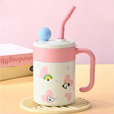 LSB, Doggy with Pink Hearts, Cupstyle Series Stainless Steel Tumbler Bottle with detachable infuser for kids, Teens and Adults,620 ml