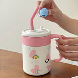 LSB, Doggy with Pink Hearts, Cupstyle Series Stainless Steel Tumbler Bottle with detachable infuser for kids, Teens and Adults,620 ml