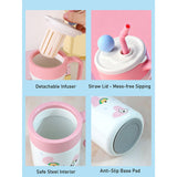 LSB, Doggy with Pink Hearts, Cupstyle Series Stainless Steel Tumbler Bottle with detachable infuser for kids, Teens and Adults,620 ml