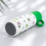 LSB Green Checks Cup Lid Design, Sleek Stainless Steel Thermos & Water Bottle for Kids, 350ml