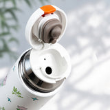 LSB Green Checks Cup Lid Design, Sleek Stainless Steel Thermos & Water Bottle for Kids, 350ml