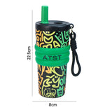 LSB, Green Doodle Fluroscent series Stainless Steel Tumbler and Water Bottle for Kids and Adults,550ml