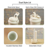 Little Surprise Box,Shiny Green Ted Stainless Steel premium Insulated Detox Infuser Bottle with Tea and Fruit Infuser attachment, 520ml