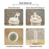 Little Surprise Box,Lily Gold Stainless Steel premium Insulated Detox Infuser Bottle with Tea and Fruit Infuser attachment, 520ml