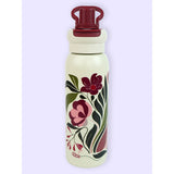 Little Surprise Box,Maroon Floral Flask Water Bottle, 600ml