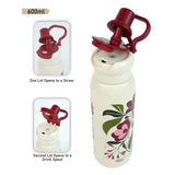 Little Surprise Box,Maroon Floral Flask Water Bottle, 600ml