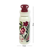 Little Surprise Box,Maroon Floral Flask Water Bottle, 600ml