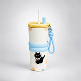 LSB Meow & Polka , Good Time Series, Stainless Steel Tumbler and Water Bottle for Kids & Adults, 710ml