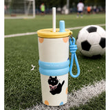 LSB Meow & Polka , Good Time Series, Stainless Steel Tumbler and Water Bottle for Kids & Adults, 710ml
