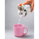 LSB Pink Checks Cup Lid Design, Sleek Stainless Steel Thermos & Water Bottle for Kids, 350ml