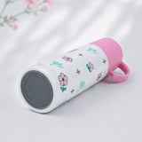 LSB Pink Checks Cup Lid Design, Sleek Stainless Steel Thermos & Water Bottle for Kids, 350ml