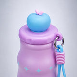 LSB Pink Cat, Fruit Pop Series, sleek Stainless Steel Water Bottle with Infuser attachment for Kids, 400ml