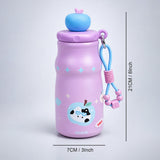LSB Pink Cat, Fruit Pop Series, sleek Stainless Steel Water Bottle with Infuser attachment for Kids, 400ml