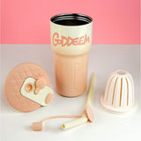 Little Surprise Box,Pink Ombre Shaded Stainless Steel Tumbler Water Bottle, 550ml