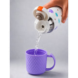 LSB Purple Checks Cup Lid Design, Sleek Stainless Steel Thermos & Water Bottle for Kids, 350ml
