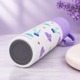 LSB Purple Checks Cup Lid Design, Sleek Stainless Steel Thermos & Water Bottle for Kids, 350ml