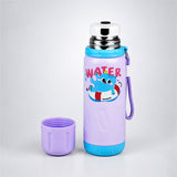 LSB Purple Blue ,Water Swim Design, Stainless Steel Thermos & Water Bottle for Kids, 600ml