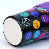 LSB, Purple Smiley Fluroscent series Stainless Steel Tumbler and Water Bottle for Kids and Adults,550ml