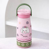 LSB, Rabbit floral Moo series insulated thermos Bottle with detachable filter for Kids and Adults, 600ml