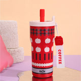 LSB, Red Checks Apple , Rich Series, Stainless Steel Tumbler and Water Bottle for kids, Teens and Adults, 560 ml