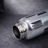 LSB, Shiny Black Jumbo Straw Series Stainless Steel Water Bottle fot kids, Teens and Adults,700 ml
