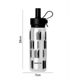 LSB, Shiny Black Jumbo Straw Series Stainless Steel Water Bottle fot kids, Teens and Adults,700 ml