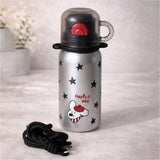 LSB, Silver Black Star Cuplid Series, Stainless Steel Kids Water Bottle , 500ml