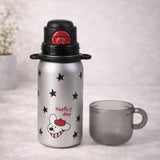 LSB, Silver Black Star Cuplid Series, Stainless Steel Kids Water Bottle , 500ml