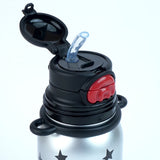LSB, Silver Black Star Cuplid Series, Stainless Steel Kids Water Bottle , 500ml