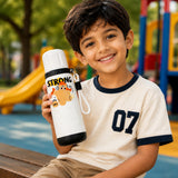 LSB Strong Workout Design, Stainless Steel Thermos & Water Bottle for Kids, 600ml