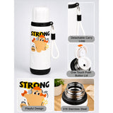 LSB Strong Workout Design, Stainless Steel Thermos & Water Bottle for Kids, 600ml