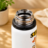 LSB Strong Workout Design, Stainless Steel Thermos & Water Bottle for Kids, 600ml