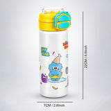 LSB Yellow Lid, Snack Time Buddy Series, Stainless Steel Water Bottle for Kids, 700ml