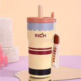 LSB, Yellow Polka Rich Series, Stainless Steel Tumbler and Water Bottle for Kids, Teens and Adults, 560 ml