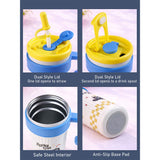 LSB, Yellow Lid, popcorn Cat, Twilight Tumbler Series, Stainless Steel Tumbler and Water Bottle for Teens and Adults, 750 ml