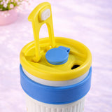 LSB, Yellow Lid, popcorn Cat, Twilight Tumbler Series, Stainless Steel Tumbler and Water Bottle for Teens and Adults, 750 ml